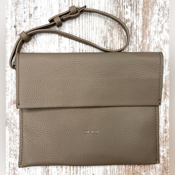 LIKE NEW The Row Park Taupe Leather Wristlet Clutch - Picture 1 of 7